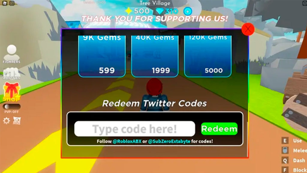 Códigos activos Anime Battlegrounds X