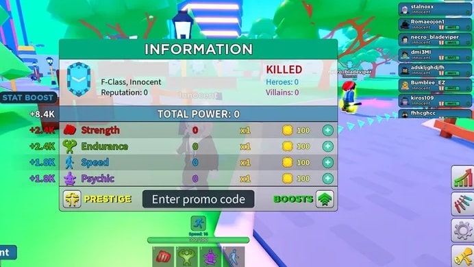 códigos activos Hero Simulator