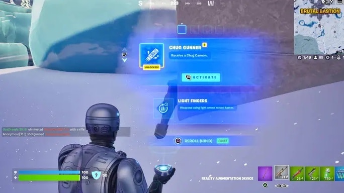 activar um aprimoramento em Fortnite