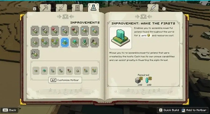 Como activar golems em Minecraft Legends