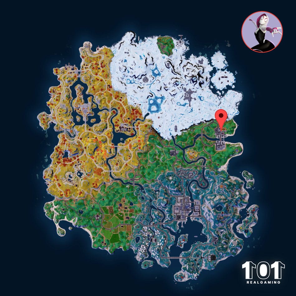 Localização de Gwen Stacy em Fortnite 1