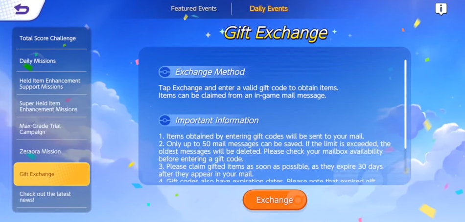 Códigos activos Pokemon Unite