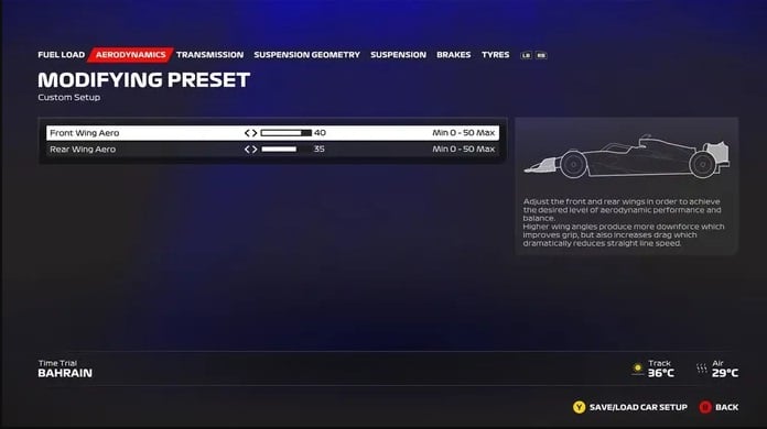 F1 23 Configuração Bahrain