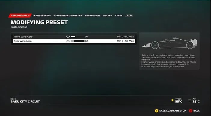 F1 23 Configuração Baku