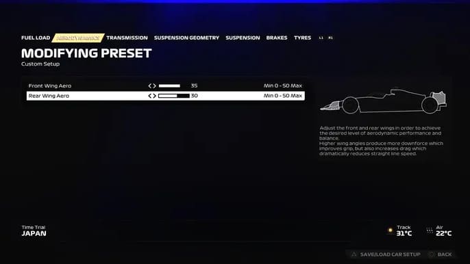 F1 23 Configuração Japão 1