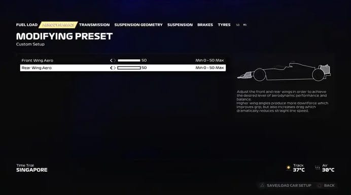 F1 23 Configuração Singapura 1