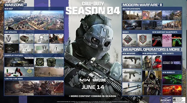 Warzone 2 e MW 2 Temporada 4 roadmap