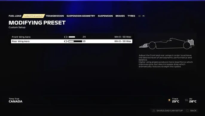 F1 23 Configuração Canada 1