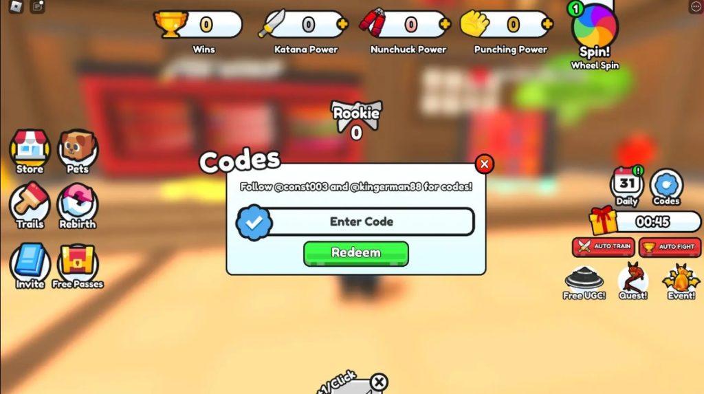 Códigos Ninja Fighting Simulator