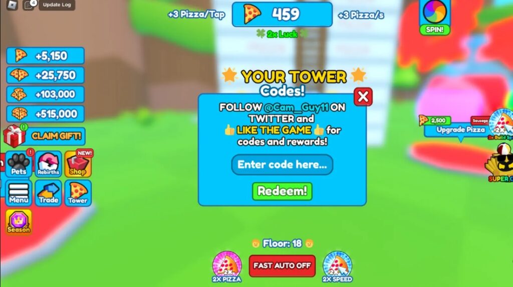 Codigos 1 Pizza Per Second