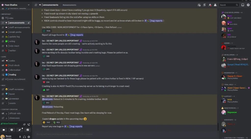 Link Discord Haze Piece