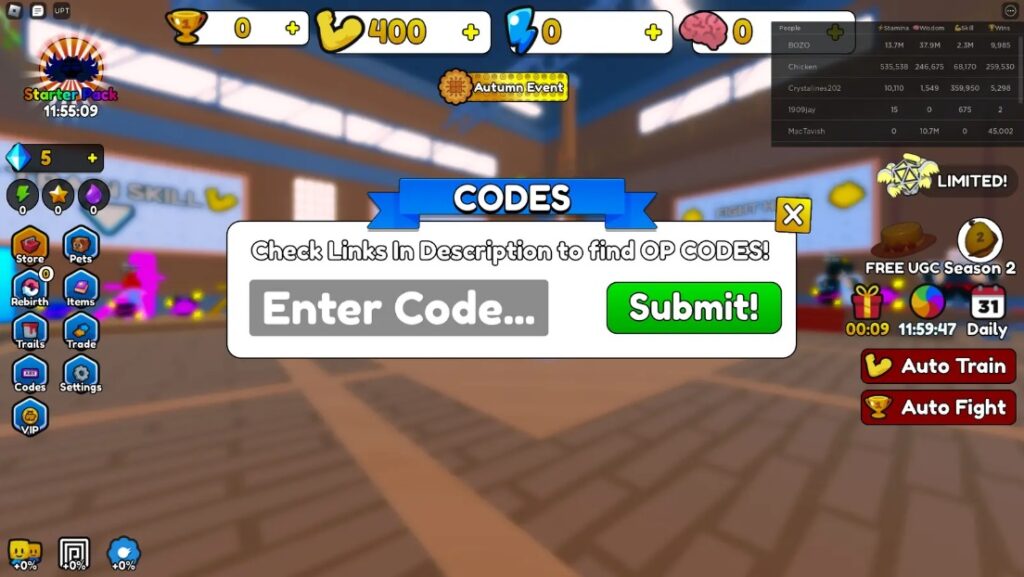 Codigos Kung Fu Simulator