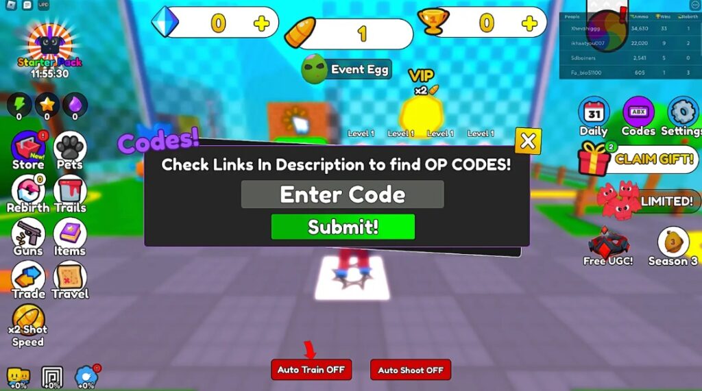 Codigos Shoot Wall Simulator